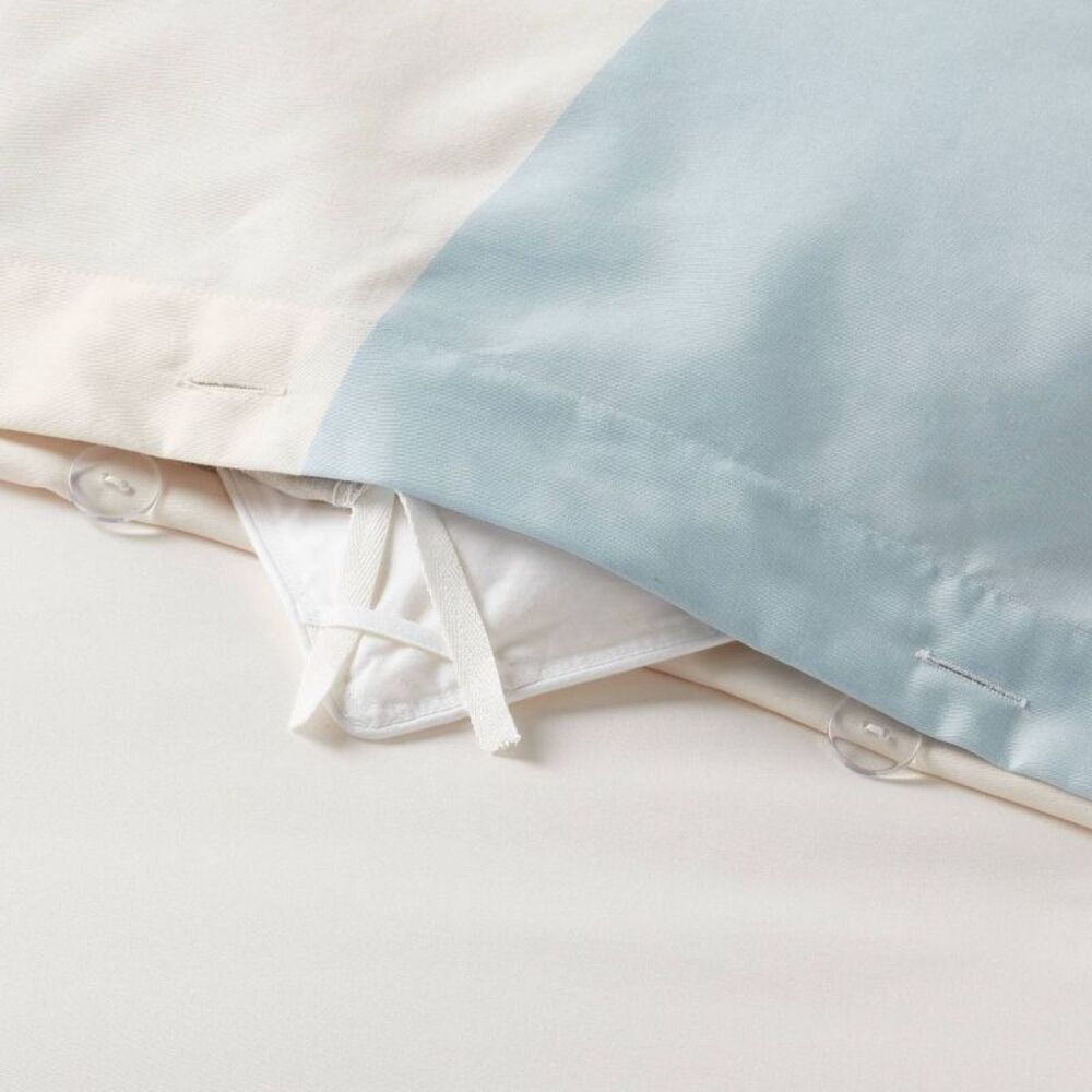 New Queen Room Essentials Geometric Comforter Set in Blue, Cream, Tan - Picture 4 of 4